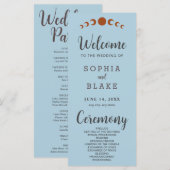 メタリックブロンズムーンフェイズブルー結婚式 プログラム (正面/裏面)