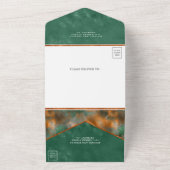 メタリックブロンズ素朴銅グリーンパテ結婚ィナ オールインワン招待状 (外側)