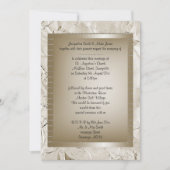 メタリックブロンズ金ゴールドエレガントな結婚式 招待状 (正面)