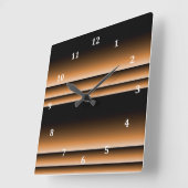 メタリックブロンズ銅茶色グラデーションストライプ材 スクエア壁時計 (傾斜)