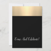 メタリックプラチナゴールド 50歳の誕生日パーティー 招待状 (裏面)