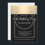 メタリックプラチナ金ゴールド50th Birthday Party 招待状<br><div class="desc">白モダン文字の書体で黒にメタリックプラチナ金ゴールドをフィーチャーした50th誕生日パーティーの招待。年齢カスタマイズの誕生日に適した！グラマーのtouchを招待状に追加。</div>