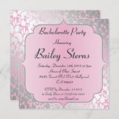 メタリックベビーピンクバチェロレッテ招待状 招待状 (正面/裏面)
