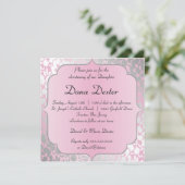メタリックベビーピンクバプティスマ招待状 招待状 (スタンド正面)