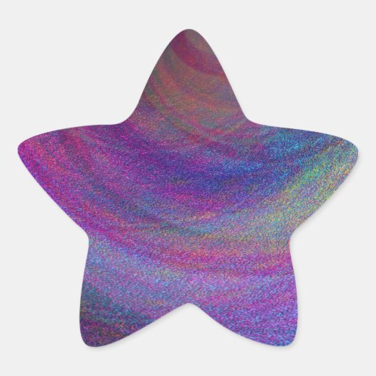 メタリックペイントの抽象画 星シール (正面)