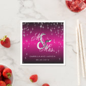 メタリックホットピンクスターライトデザイン スタンダードカクテルナプキン (インサイチュ)