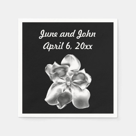 メタリックマグノリア紙ナプキンス スタンダードカクテルナプキン (正面)