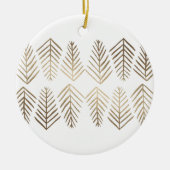 メタリックマツの木 – 金ゴールド セラミックオーナメント (正面)