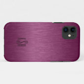 メタリックマルーン赤ブラシ仕上げアルミルック Case-Mate iPhoneケース (裏面(横))