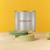 メタリックミニマルシルバー金ゴールドアクセント スクエア名刺