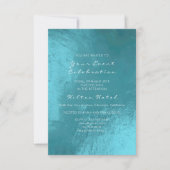 メタリックミニマルティファニー海ブルーアクアガラス 招待状 (正面)