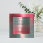 メタリックミニマルピンクレッドシルバーバースデーパーティー 招待状 (スタンド正面)