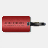 メタリックミニマルレッドブラッシュアルミルック ラゲッジタグ (裏面横)