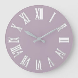メタリックミニマルローマ数字シルバーグレー ラージ壁時計