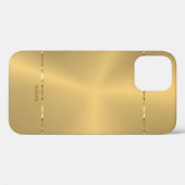 メタリックミニマル金ゴールドバックグラウンド光沢のあるストライプ Case-Mate iPhoneケース (裏面 (横))