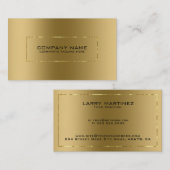 メタリックミニマル金ゴールド光沢フレーム 名刺 (正面/裏面)