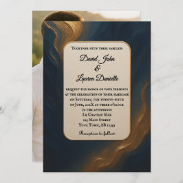 メタリックミューズ写真結婚式招待状 招待状