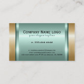 メタリックミントグリーンおよび金ゴールド 名刺 (裏面)
