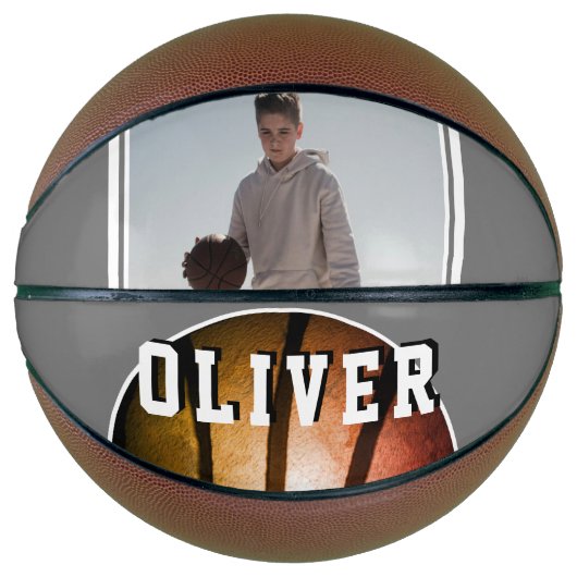 メタリックモダンオレンジの名前の写真 バスケットボール (正面)