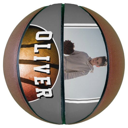 メタリックモダンオレンジの名前の写真 バスケットボール (縦)