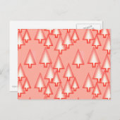 メタリックモダンクリスマスツリー – コーラルオレンジ シーズンポストカード (正面/裏面)