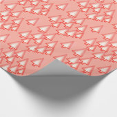 メタリックモダンクリスマスツリー – コーラルオレンジ ラッピングペーパー (角)