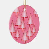 メタリックモダンクリスマスツリー – コーラルピンク セラミックオーナメント (右)