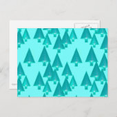 メタリックモダンクリスマスツリー – ターコイズ シーズンポストカード (正面/裏面)