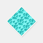 メタリックモダンクリスマスツリー – ターコイズ スタンダードカクテルナプキン (角)