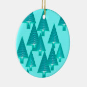メタリックモダンクリスマスツリー – ターコイズ セラミックオーナメント (右)