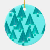 メタリックモダンクリスマスツリー – ターコイズ セラミックオーナメント (裏面)
