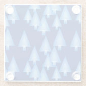 メタリックモダンクリスマスツリー – Dark Blue ガラスコースター (裏面)