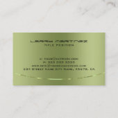 メタリックモダングリーンステンレス鋼の外観 名刺 (裏面)