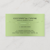 メタリックモダングリーンデザインステンレス鋼の外観 名刺 (裏面)