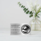 メタリックモダンシルバールックシンプル建築 名刺 (スタンド正面)