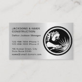 メタリックモダンシルバールックシンプル建築 名刺 (正面)