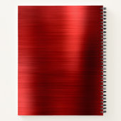 メタリックモダンシンプルブラッシュレッド ノートブック (裏面)