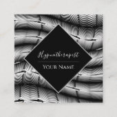 メタリックモダンソーシャルメディアブラック スクエア名刺 (正面)