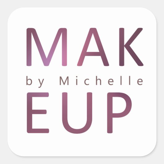 メタリックモダンタイポグラフィメイクアップアーティストモノグラム スクエアシール (正面)