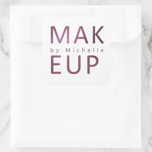 メタリックモダンタイポグラフィメイクアップアーティストモノグラム スクエアシール (バッグ)