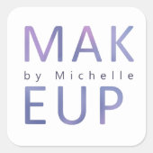 メタリックモダンタイポグラフィメイクアップアーティストモノグラム スクエアシール (正面)