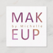 メタリックモダンタイポグラフィメイクアップアーティスト スクエア名刺 (正面)
