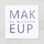 メタリックモダンタイポグラフィメイクアップアーティスト スクエア名刺 (正面)