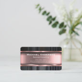 メタリックモダントリムバラ赤 名刺 (スタンド正面)