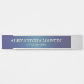 メタリックモダンネイビーブルー名ジョブタイトルドアの看板 サインプレート (正面)
