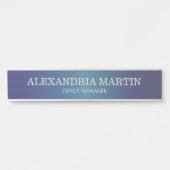 メタリックモダンネイビーブルー名ジョブタイトルドアの看板 サインプレート (正面)