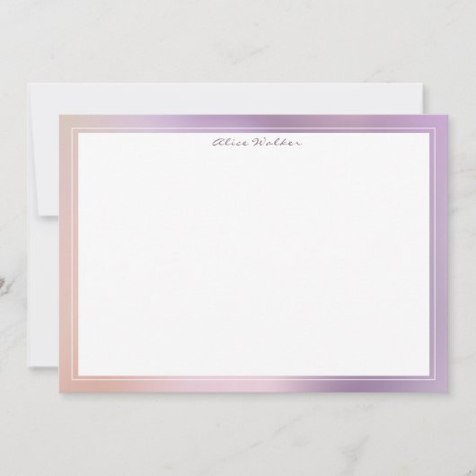 メタリックモダンパターンピンクおよび金ゴールド ノートカード (正面)