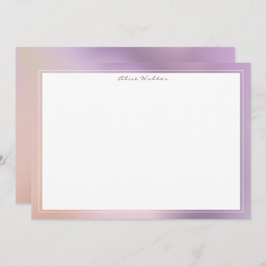 メタリックモダンパターンピンクおよび金ゴールド ノートカード (正面/裏面)