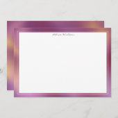 メタリックモダンパターンピンクおよび金ゴールド ノートカード (正面/裏面)