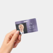 メタリックモダンパープル会社の写真ID バッジ (手持ち)